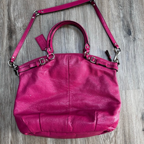 Coach Madison Leather Lindsey Satchel Shoulder/Crossbody Pink - Picture 2 of 9
